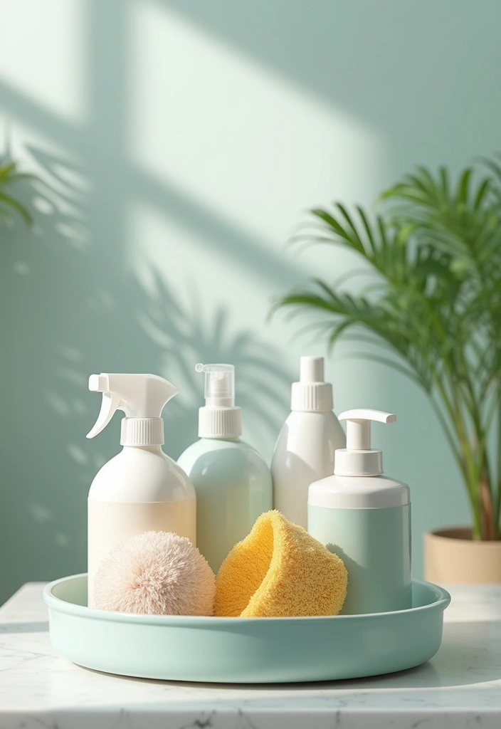 29 Simple Guest Bathroom Ideas That Feel Inviting - 20. Green Cleaning Supplies
