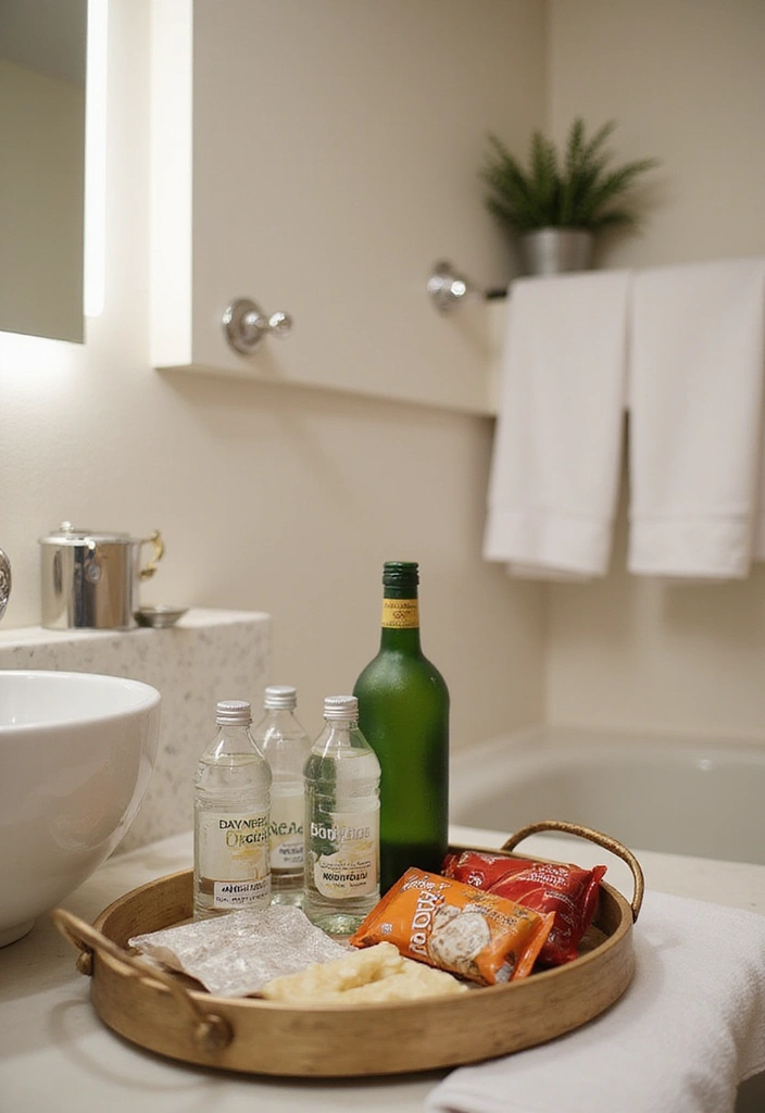 29 Simple Guest Bathroom Ideas That Feel Inviting - 28. Have a Refreshment Corner