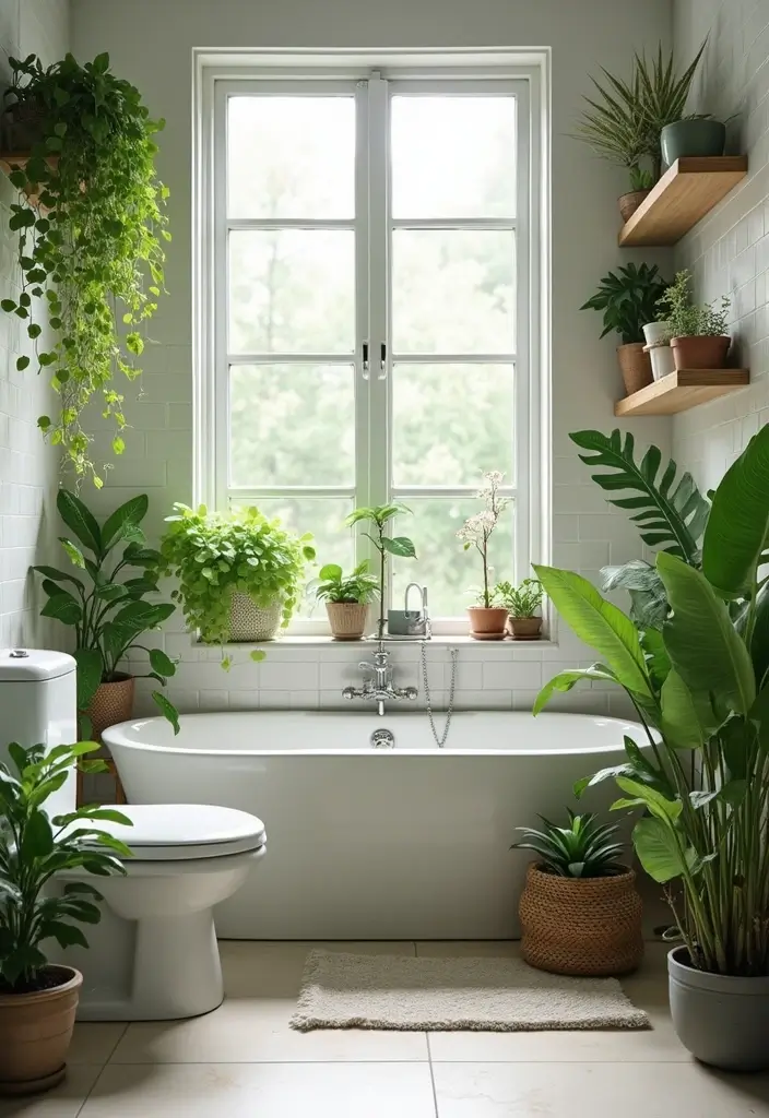 29 Simple Guest Bathroom Ideas That Feel Inviting - 3. Incorporate Indoor Plants