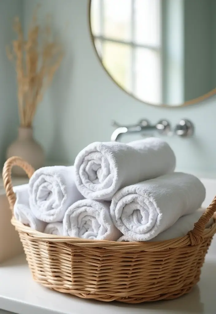 29 Simple Guest Bathroom Ideas That Feel Inviting - 4. Sustainable Towels and Linens
