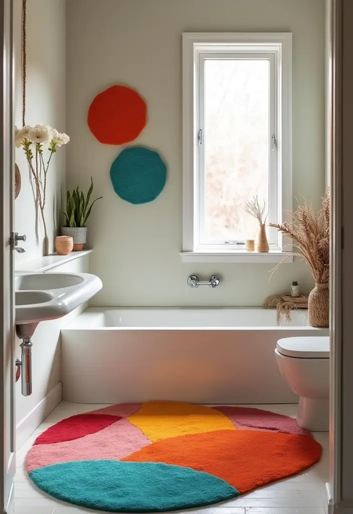 29 Small Bathroom Rug Ideas That Add Texture - 10. Felt Rugs