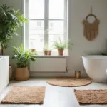 29 Small Bathroom Rug Ideas That Add Texture