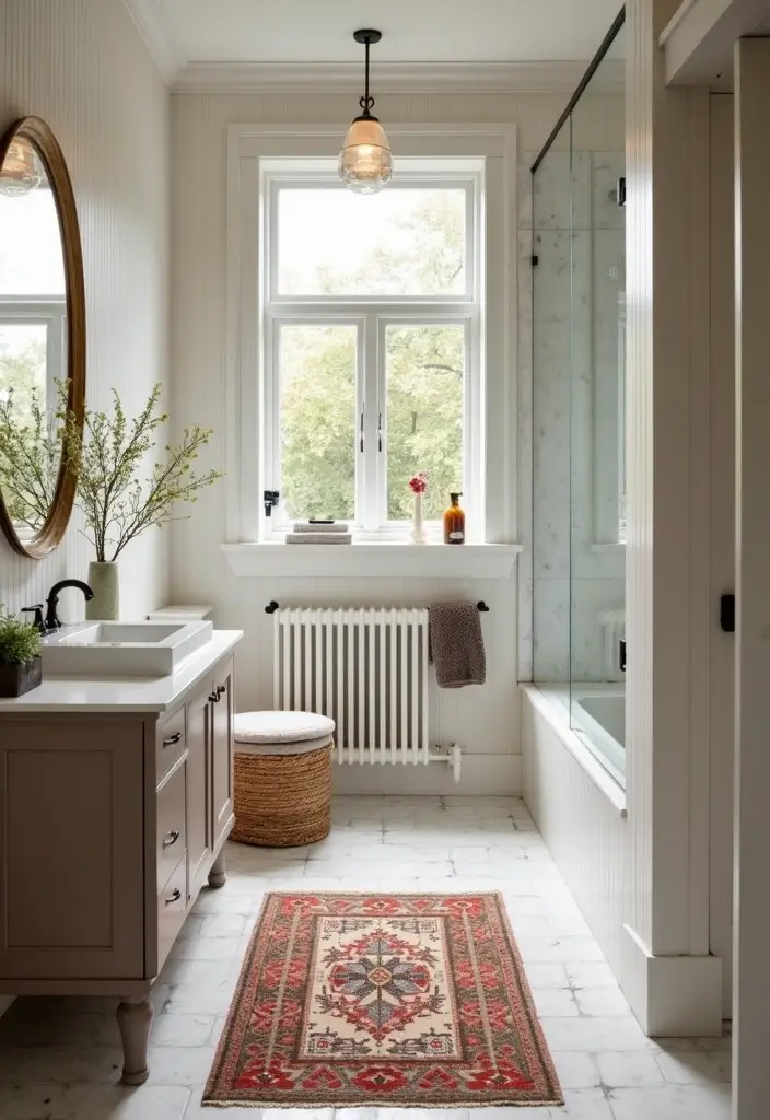 29 Small Bathroom Rug Ideas That Add Texture - 22. Custom Rugs