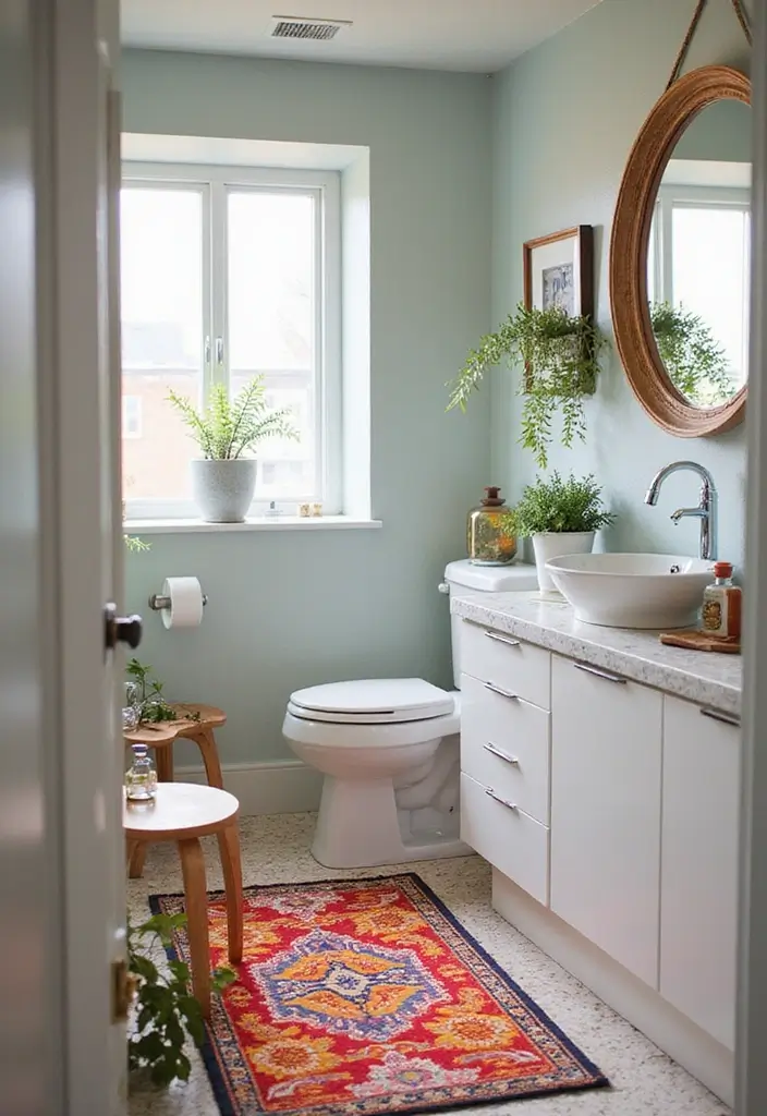 29 Small Bathroom Rug Ideas That Add Texture - 7. Eco-Friendly Synthetic Fiber Rugs