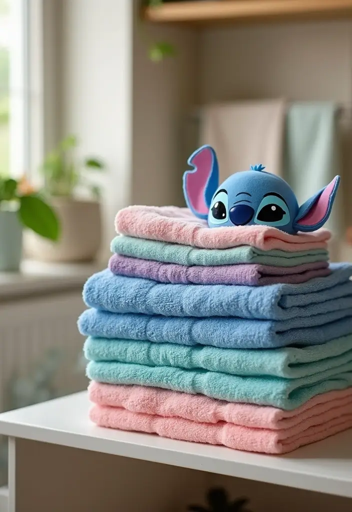 29 Stitch Bathroom Ideas That Are Cute And Playful - 2. Cute Stitch Towels