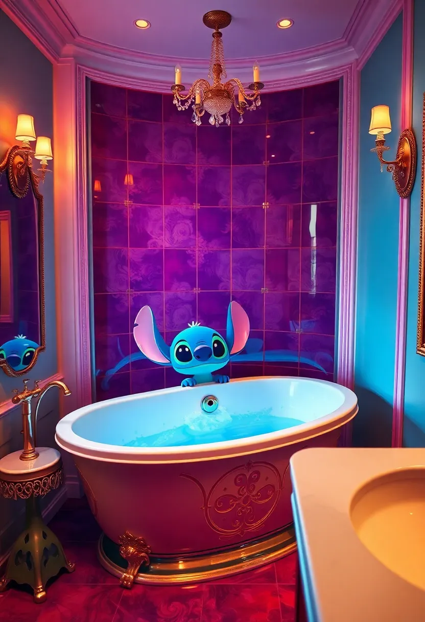 29 Stitch Bathroom Ideas That Are Cute And Playful - 23. Stitch-Themed Bath Tubs