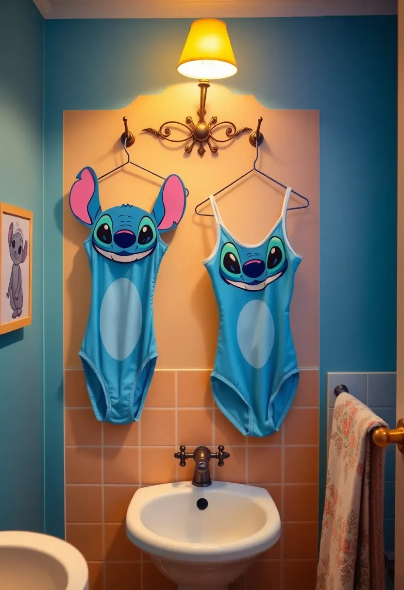 29 Stitch Bathroom Ideas That Are Cute And Playful - 28. Stitch-Themed Bathing Suits