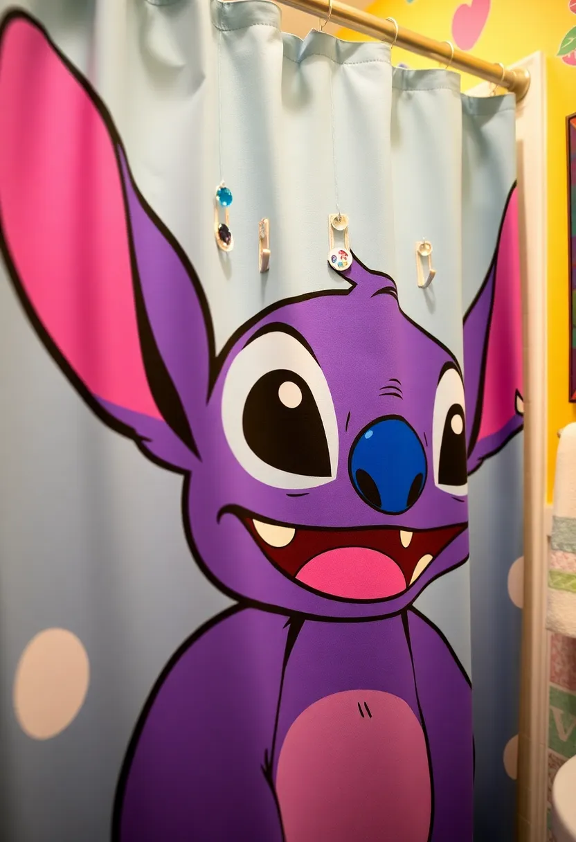 29 Stitch Bathroom Ideas That Are Cute And Playful - 8. Stitch Shower Curtain Hooks