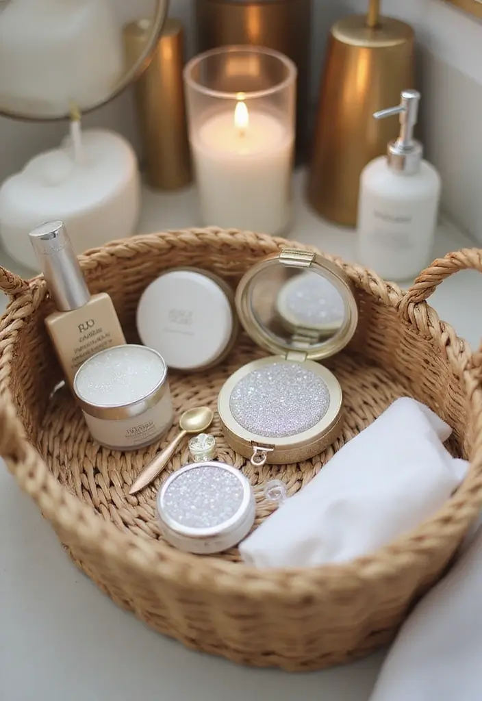 29 Wedding Bathroom Basket List Essentials Guests Will Appreciate - 20. Glittery Compact Mirrors