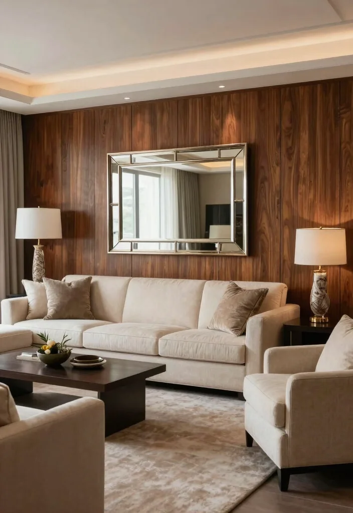 15 Beadboard Half Wall Living Room Ideas Classic Cottage Charm - 11. Elegant Wood Paneling 1