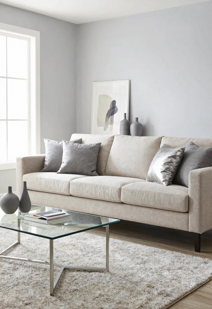 15 Beige Sofa Living Room Color Schemes Ideas Soft Palettes - 2. Light Gray and Beige Duo 1