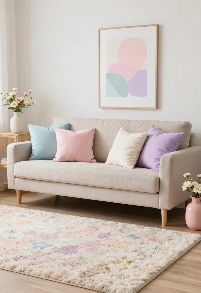 15 Beige Sofa Living Room Color Schemes Ideas Soft Palettes - 3. Pastel Paradise 1