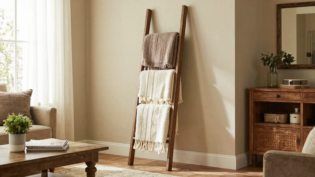 15 Blanket Ladder Decor Living Room Ideas for a Casual Cozy Accent