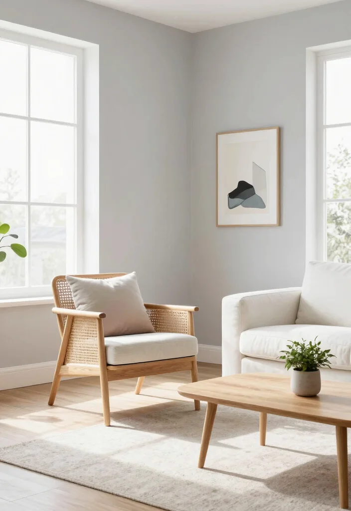 15 Cane Chairs Living Room Ideas for a Natural Airy Style - 7. Scandinavian Simplicity 1