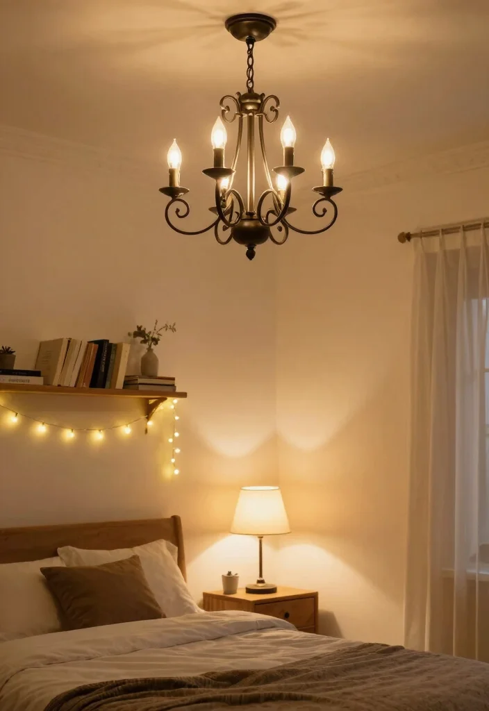 15 Country Bedroom Ideas for Teenagers: Cozy Youthful Charm - 8. Statement Lighting 1