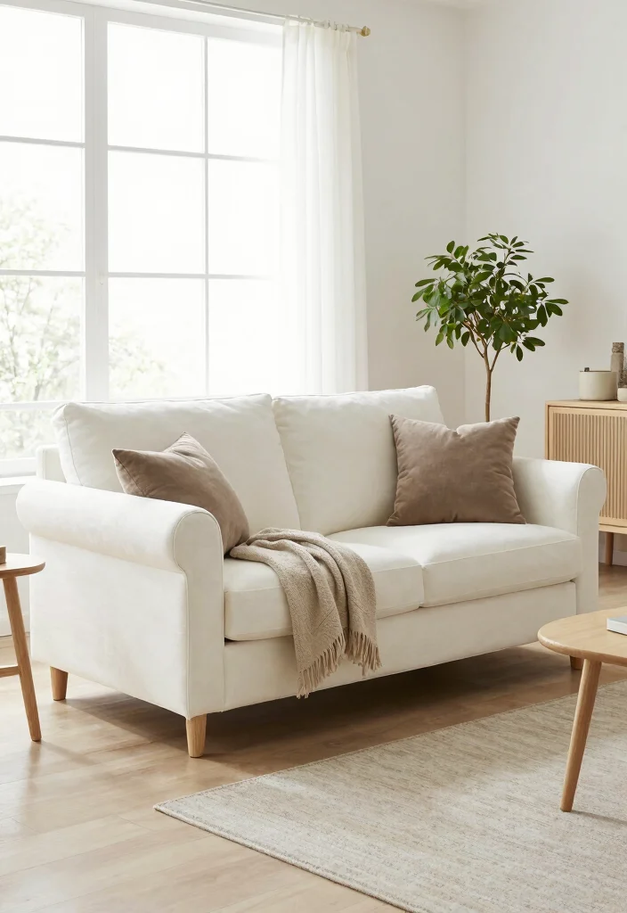 15 English Roll Arm Sofa Living Room Ideas: Classic Comfort - 11. Scandinavian Simplicity 1