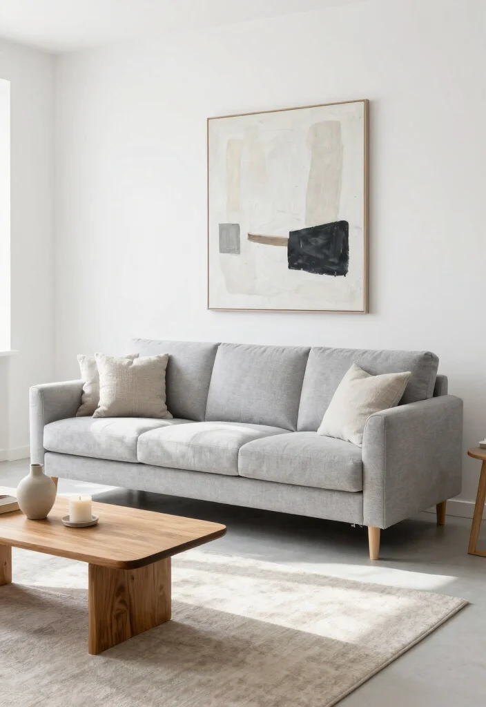 15 English Roll Arm Sofa Living Room Ideas: Classic Comfort - 2. Minimalist Charm with Neutral Tones 1