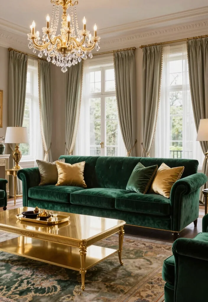 15 English Roll Arm Sofa Living Room Ideas: Classic Comfort - 5. Luxurious Layering with Velvet 1