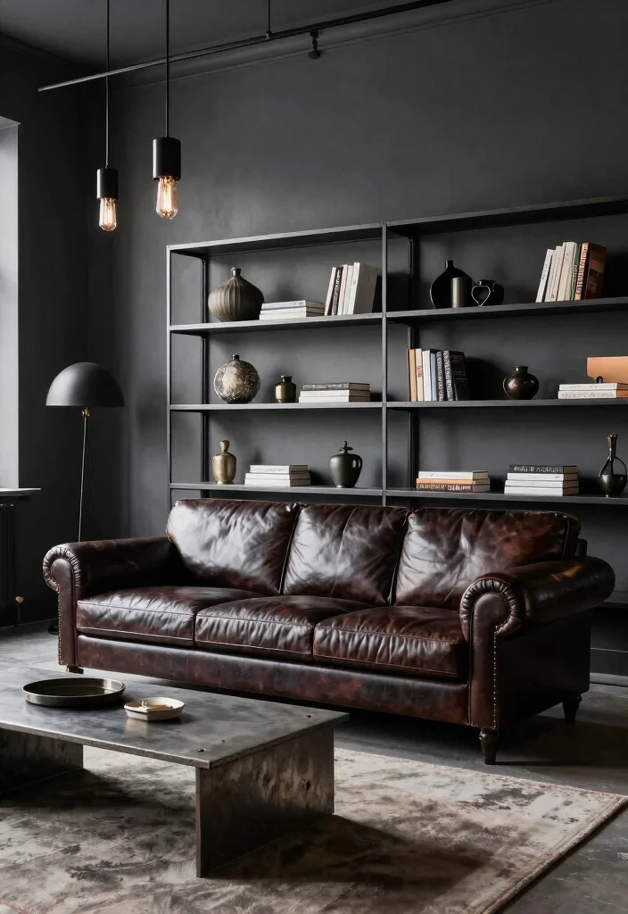 15 English Roll Arm Sofa Living Room Ideas: Classic Comfort - 7. Industrial Chic with a Modern Twist 1