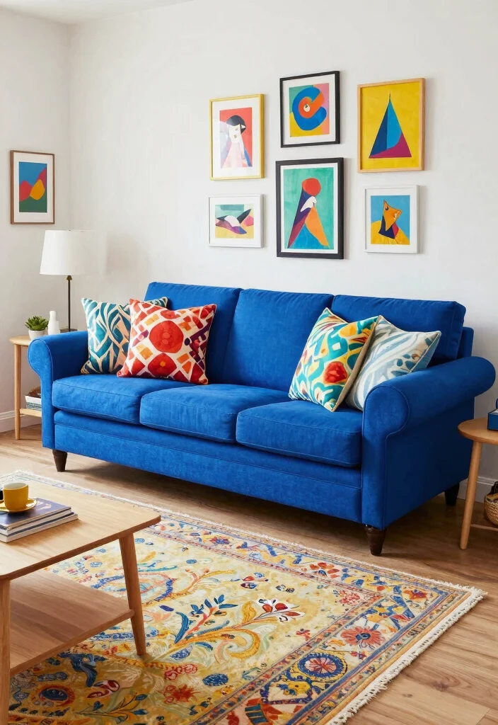 15 English Roll Arm Sofa Living Room Ideas: Classic Comfort - 9. Bold and Bright Color Palette 1