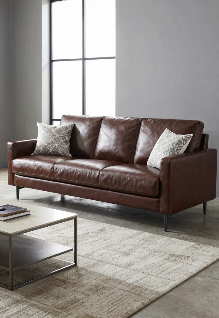 15 Living Room Decor for Men Ideas: Masculine Clean Style - 1. Statement Leather Sofa 1