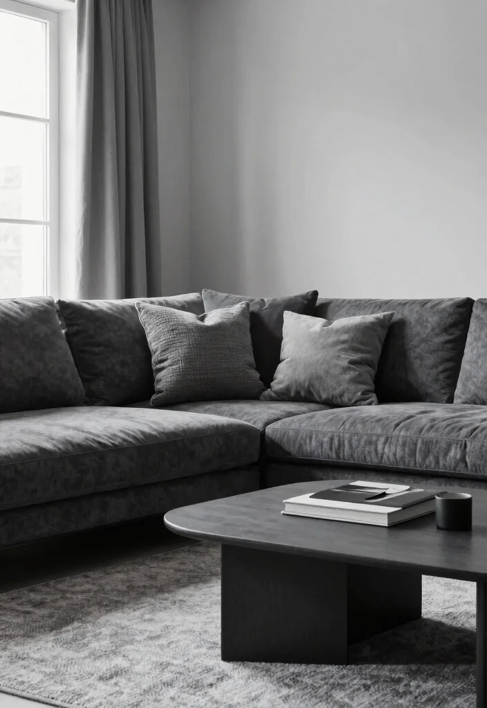 15 Living Room Decor for Men Ideas: Masculine Clean Style - 10. Monochromatic Color Palette 1