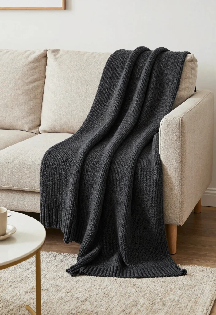 15 Living Room Decor for Men Ideas: Masculine Clean Style - 15. Comfortable Knitted Throws 1