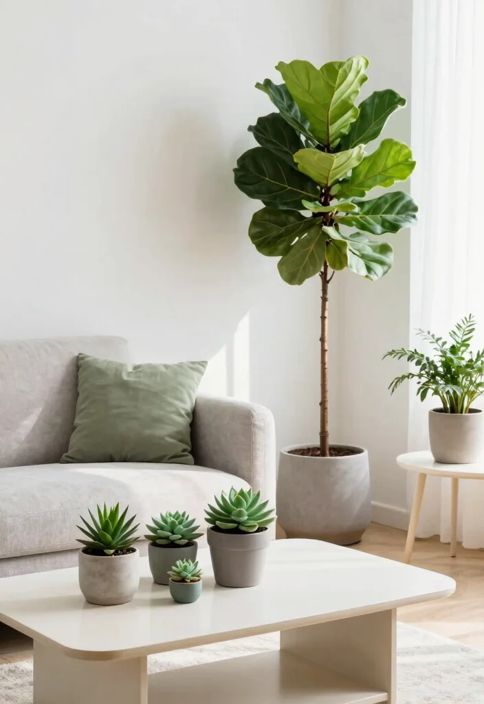15 Living Room Decor for Men Ideas: Masculine Clean Style - 9. Minimalist Plant Decor 1