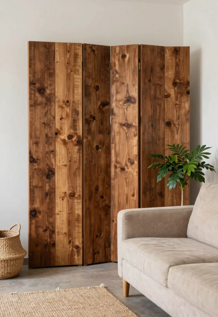 15 Living Room Divider Ideas Wall Dividers That Define Space - 1. Reclaimed Wood Panels 1
