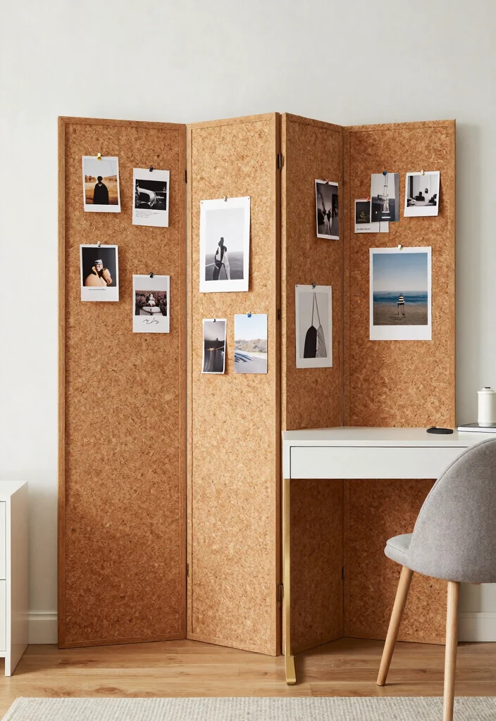 15 Living Room Divider Ideas Wall Dividers That Define Space - 10. Cork Board Dividers 1