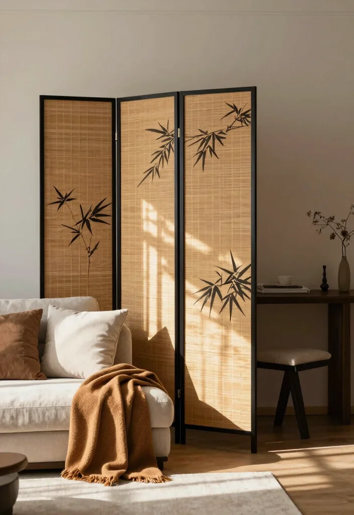 15 Living Room Divider Ideas Wall Dividers That Define Space - 7. Folding Screens 1