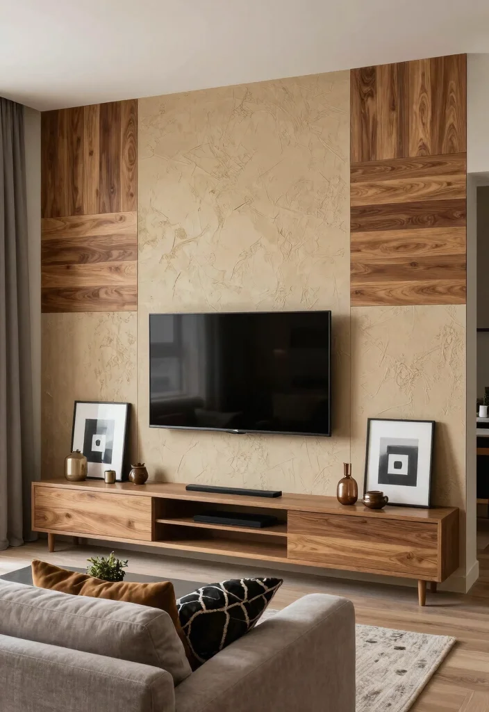15 Media Wall Small Living Room Ideas for a Compact Stylish Setup - 5. Creative Wall Paneling 1