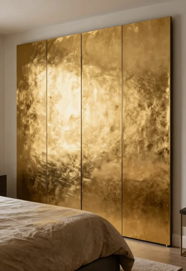 15 PVC Wall Panels Bedroom Ideas Modern Affordable Finish - 11. Metallic Finishes 1