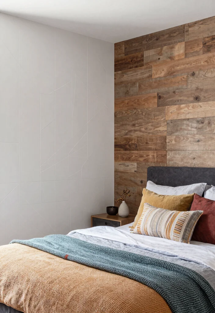 15 PVC Wall Panels Bedroom Ideas Modern Affordable Finish - 15. Combination Styles 1