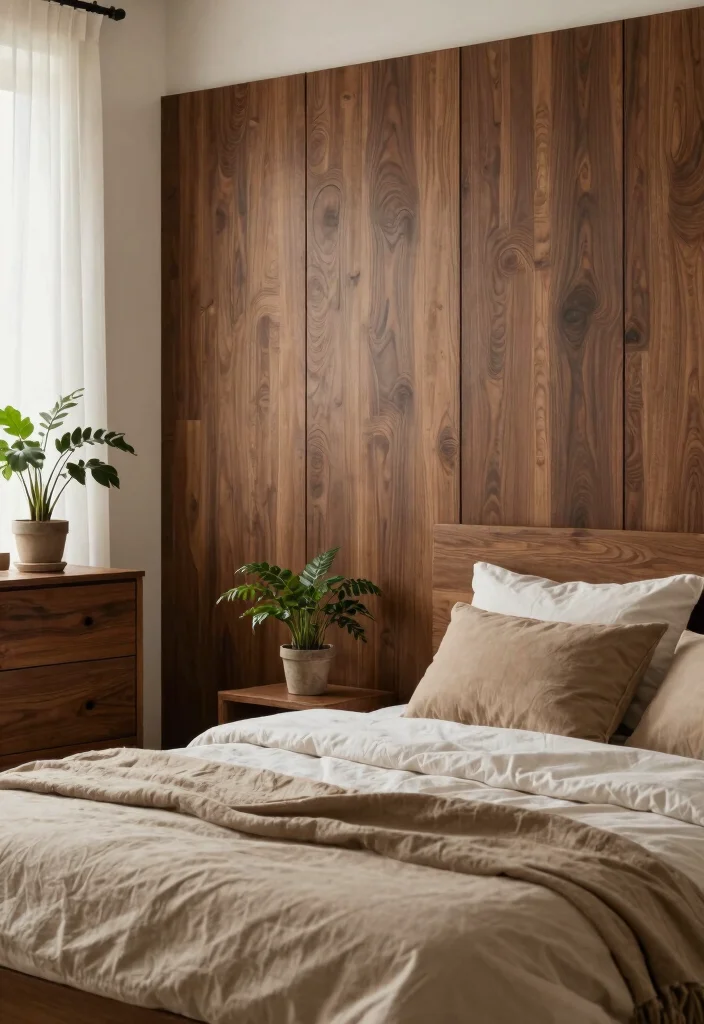 15 PVC Wall Panels Bedroom Ideas Modern Affordable Finish - 2. Sophisticated Wood-Look Panels 1