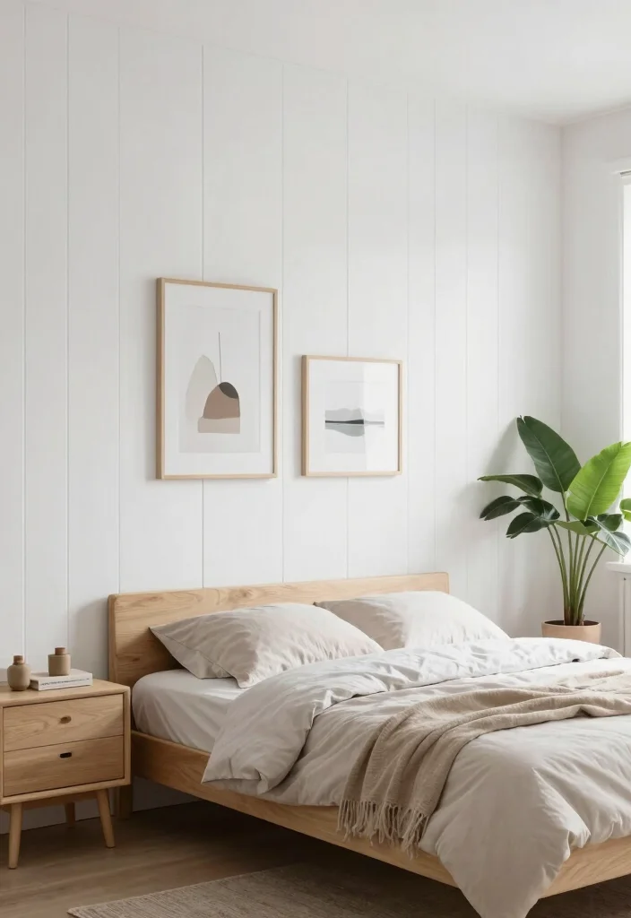 15 PVC Wall Panels Bedroom Ideas Modern Affordable Finish - 4. Minimalist White Panels 1