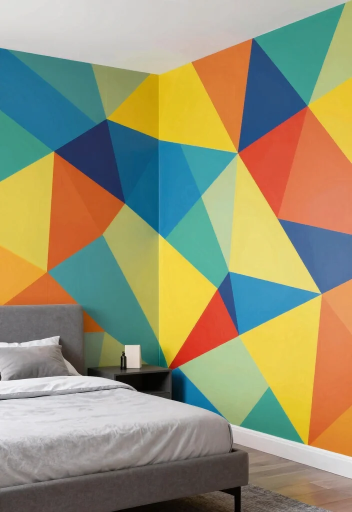 15 PVC Wall Panels Bedroom Ideas Modern Affordable Finish - 6. Geometric Panel Designs 1