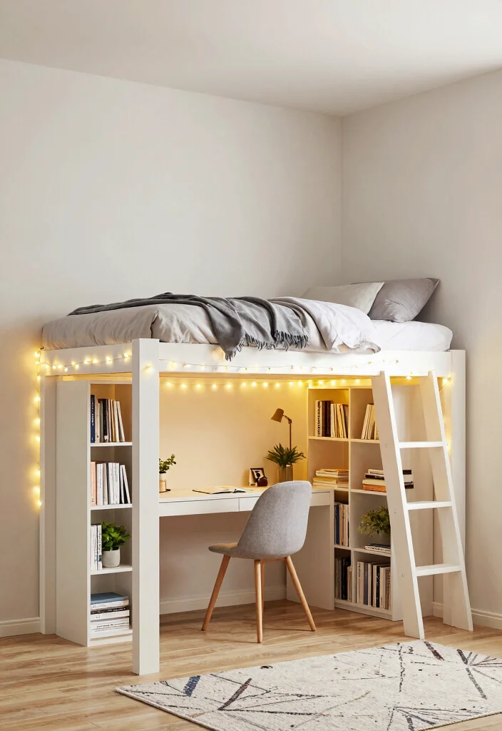 15 Small Room Layout Bedroom Ideas to Maximize Every Inch - 1. Lofted Bed for Vertical Space 1