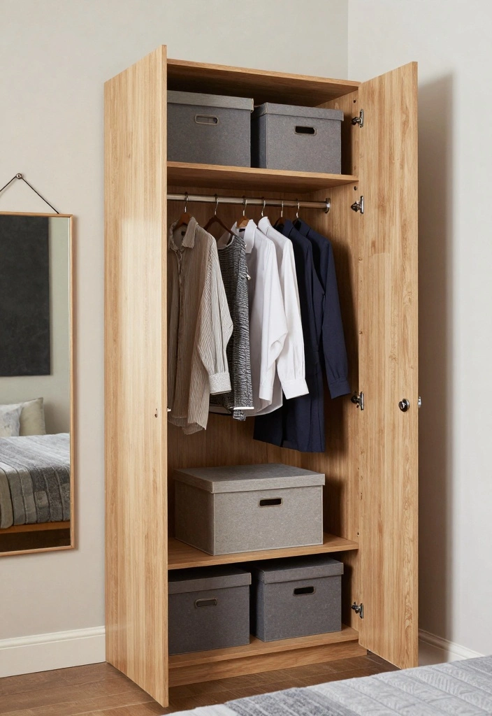 15 Small Room Layout Bedroom Ideas to Maximize Every Inch - 14. Open Concept Wardrobe Solutions 1