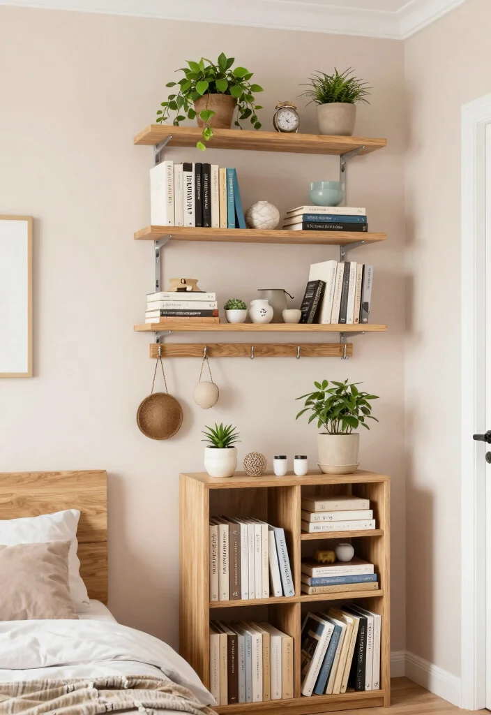 15 Small Room Layout Bedroom Ideas to Maximize Every Inch - 5. Vertical Wall Storage 1