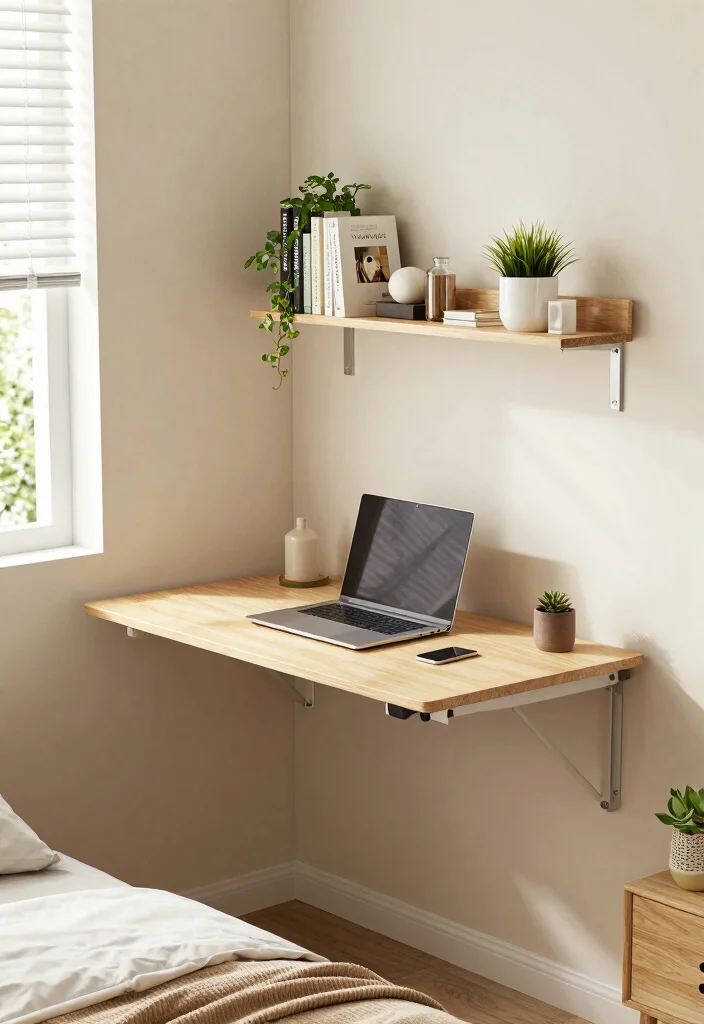 15 Small Room Layout Bedroom Ideas to Maximize Every Inch - 7. Understated Wall-Mounted Desks 1