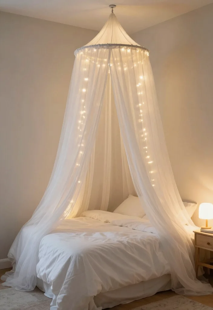 15 Small Room Layout Bedroom Ideas to Maximize Every Inch - 8. Stylish Canopy Setup 1