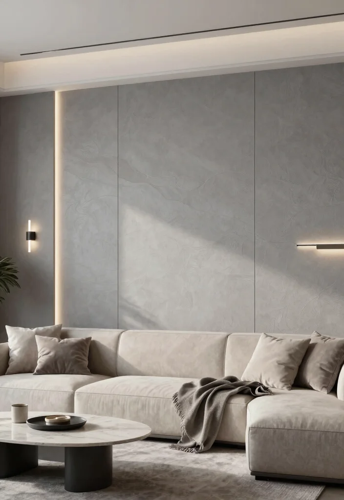 15 Wall Panel Ideas Living Room Grey Modern Texture - 1. Subtle Wave Textures 1