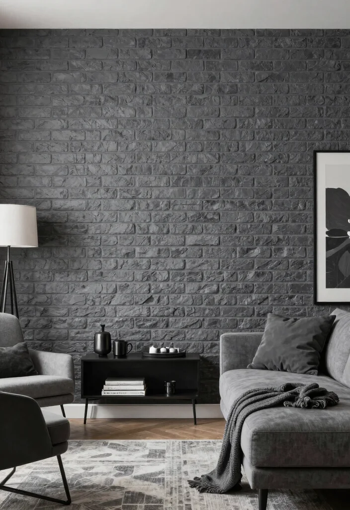 15 Wall Panel Ideas Living Room Grey Modern Texture - 15. Faux Brick Panels 1