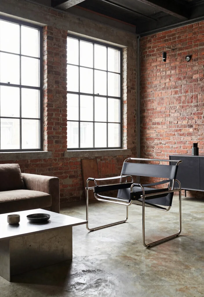 15 Wassily Chair Living Room Ideas: Iconic Modern Statement - 12. Industrial Chic 1