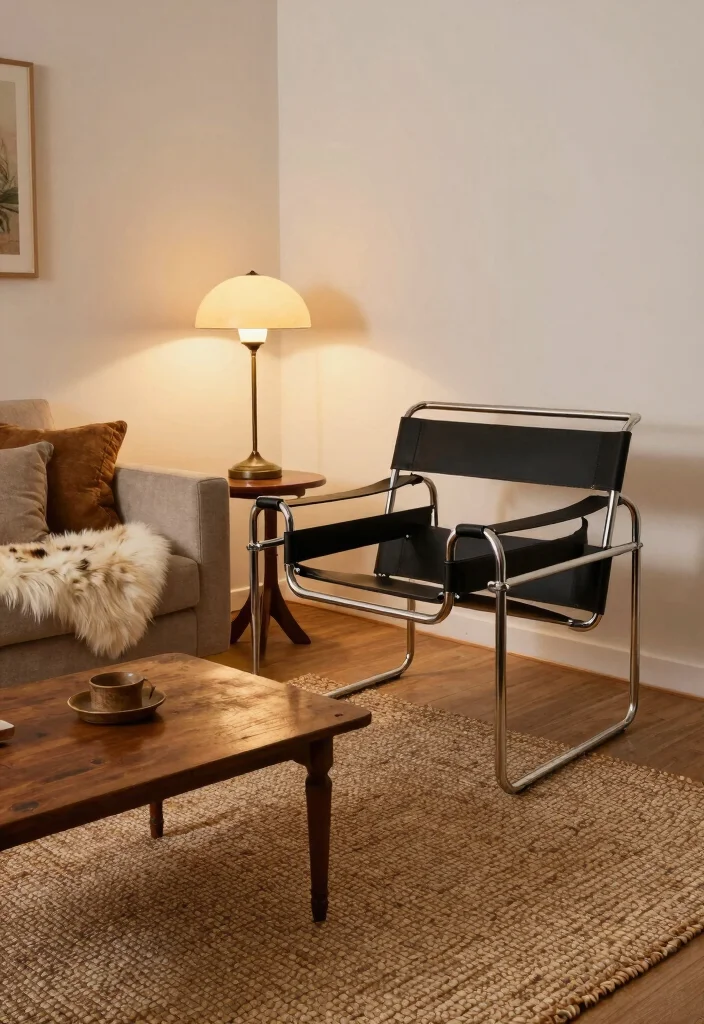 15 Wassily Chair Living Room Ideas: Iconic Modern Statement - 9. Vintage Meets Modern 1