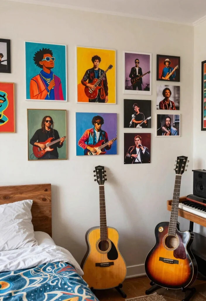 16 Bedroom Music Studio Ideas: Creative Sound-Friendly Spaces - 8. Artistic Touches 1