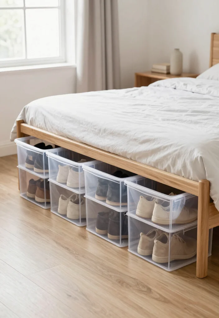 16 Bedroom Shoe Storage Ideas: Organized Stylish Solutions - 3. Under-Bed Storage Bins 1