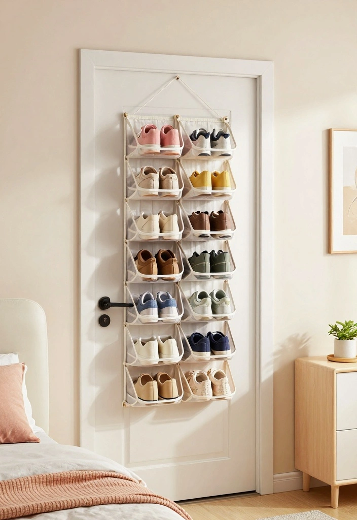 16 Bedroom Shoe Storage Ideas: Organized Stylish Solutions - 6. Hanging Shoe Organizer 1