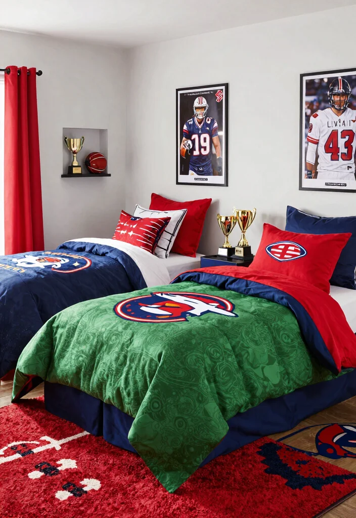 16 Bedroom for Two Sisters Ideas Shared Stylish Harmony - 10. Sporty Playful Space 1